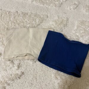 Free people Ribbed Tube Tops in Cream and Blue bundle